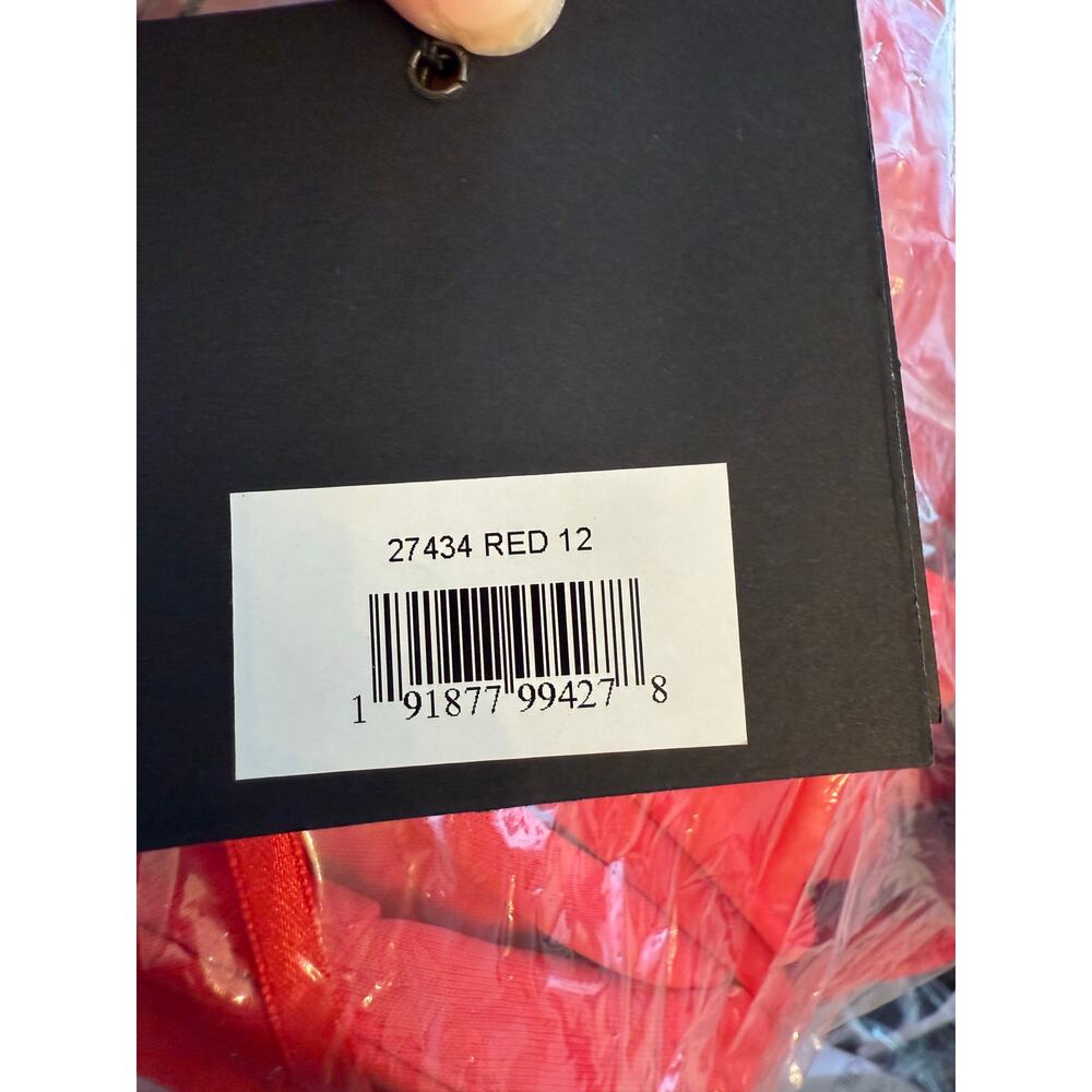 IEENA for Mac Duggal NWT size 12 8 Red Column Sleeveless Gown 27434 - Picture 7 of 13